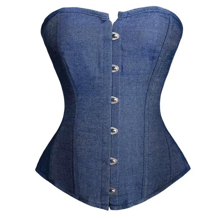 Caudatus nouvelle mode sexy denim corset style vintage victorien bustier sans bretelles