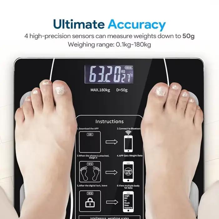 Balance de graisse corporelle LED affichage numérique APP balance de poids intelligente USB Rechargeable analyseur de Composition corporelle balance de Test balance de graisse corporelle