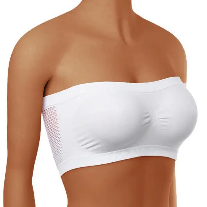 Soutien-gorge sans bretelles extensible pour femme, bandeau enveloppant la poitrine, sans doublure, sans couture, à la mode, respirant, doux, adapté aux hauts à une épaule