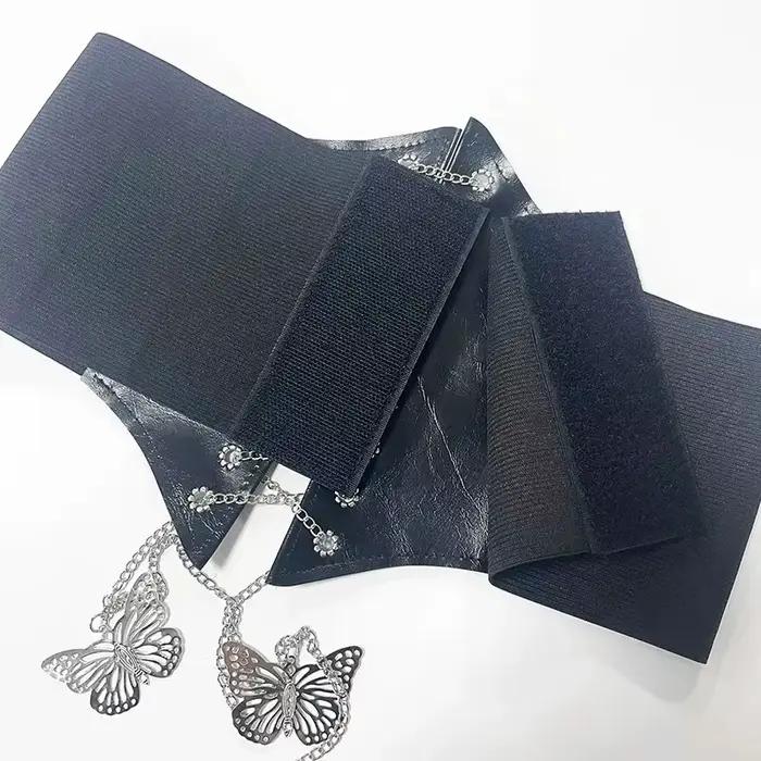 Corset à chaîne papillon, ceintures larges en Faux cuir, ceinture amincissante façonnant le corps pour femmes, élastique serré, taille haute pour un usage quotidien