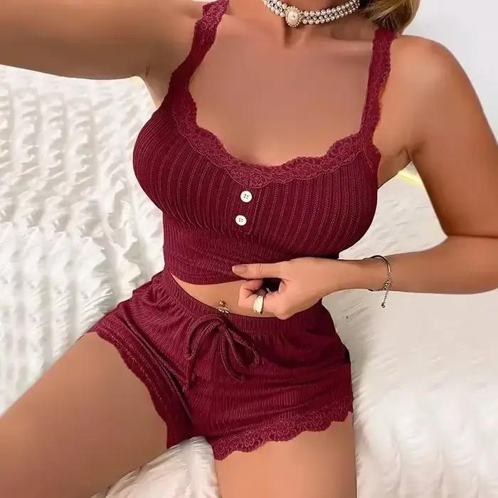 Femmes pyjama ensembles Pijama Pyjamas femme été ensemble Sexy