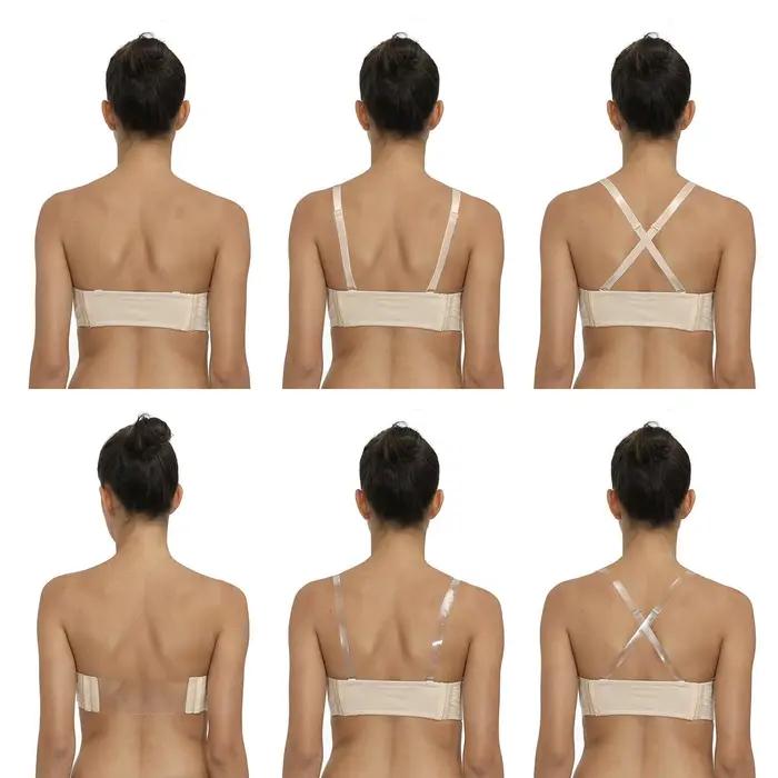 Soutiens-gorge push-up rembourrés en silicone dos nu pour femmes