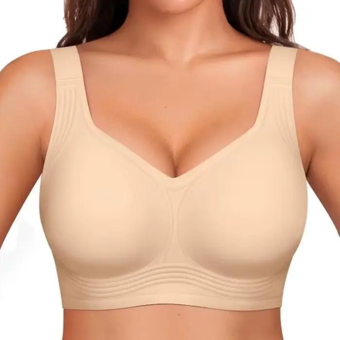 Soutien-gorge Push Up lisse et col en V pour femmes