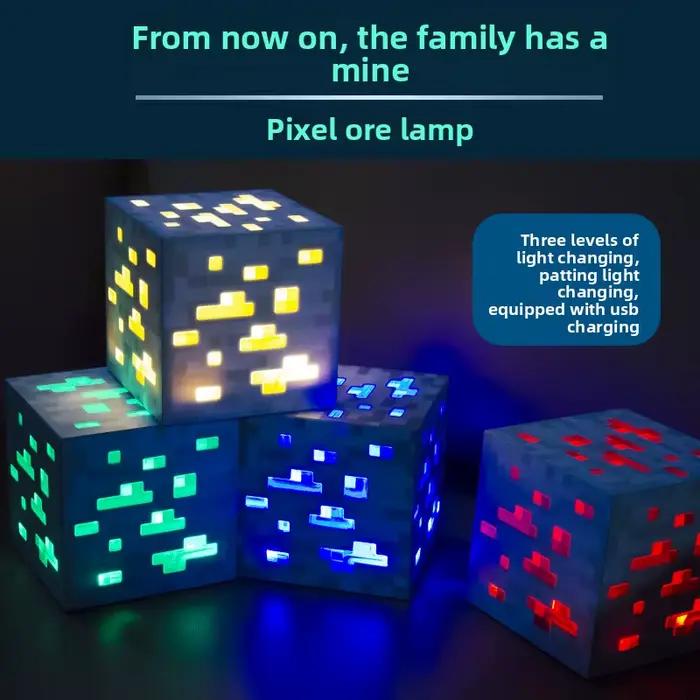 Lampe de nuit LED, Lampe torche de jeu, Lampe Coolie, Modèle de jouet, Lampe d'ambiance, Ornement lumineux, Lampe à minerai, Lampe à minerai en forme de bouteille à couleurs changeantes