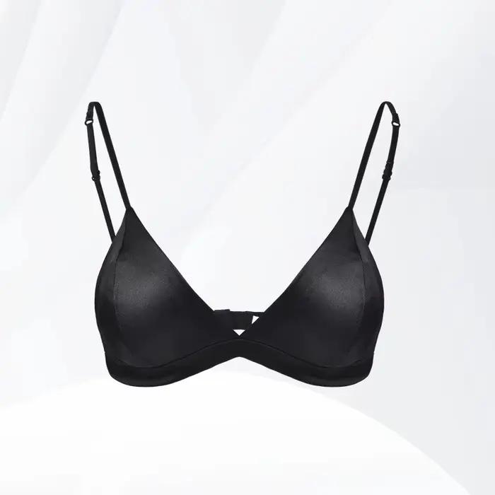 Soutien-gorge triangle sexy en soie de mûrier pour femme
