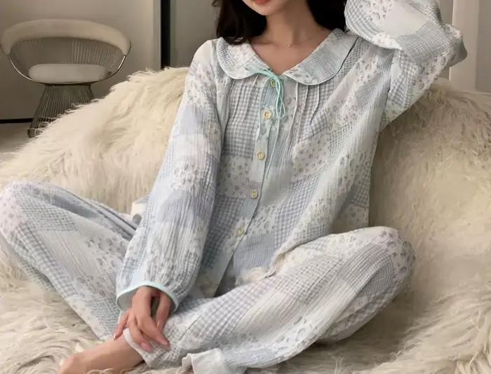 Pyjama en pur coton pour femme