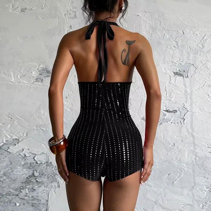 Combinaisons moulantes sexy à sequins pour femme