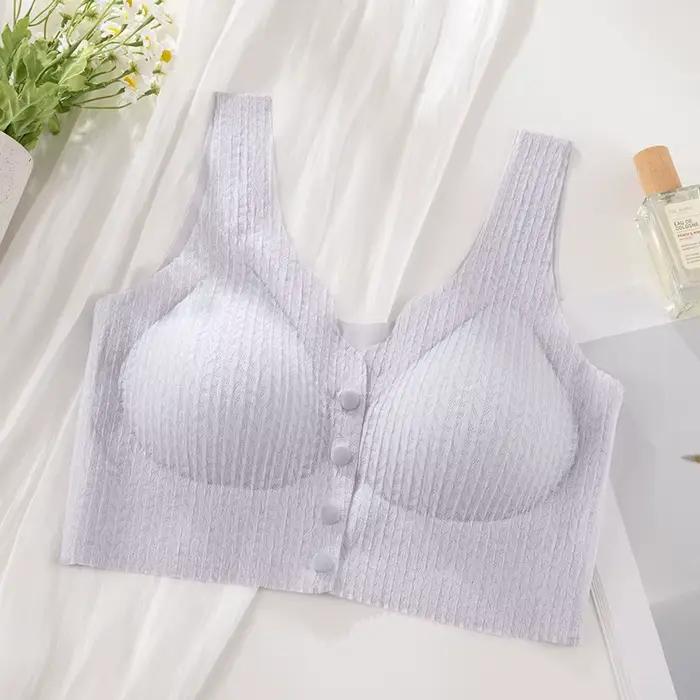 Soutien-gorger d'allaitement sans couture pour femmes enceintes boutonné devant en nylon avec dentelle fleur pour tous les jours et occasions spéciales