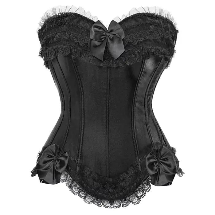 Corset bustier en satin pour femme, costume burlesque, corset princesse, haut à lacets, noir, blanc, violet, rose, grande taille, occassions spéciales, ajustement parfait, décoration en dentelle, style sexy, victorien, quotidien