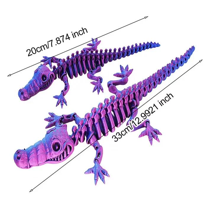 Figurine de crocodile en plastique imprimée en 3D, figurine mobile JoendocSophia, statue de crocodile, Sculpture de crocodile colorée, posable