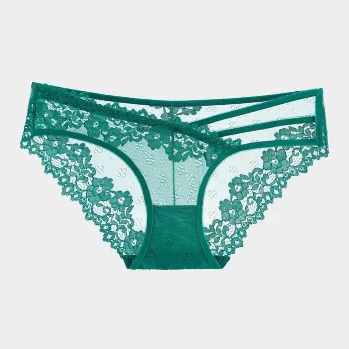 BANNIROU 1 pièces culotte femme dentelle transparente taille basse solide sous-vêtements femmes Sexy culottes slips