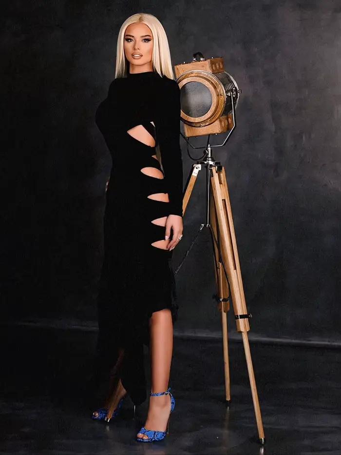 Robe Maxi en velours pour femmes