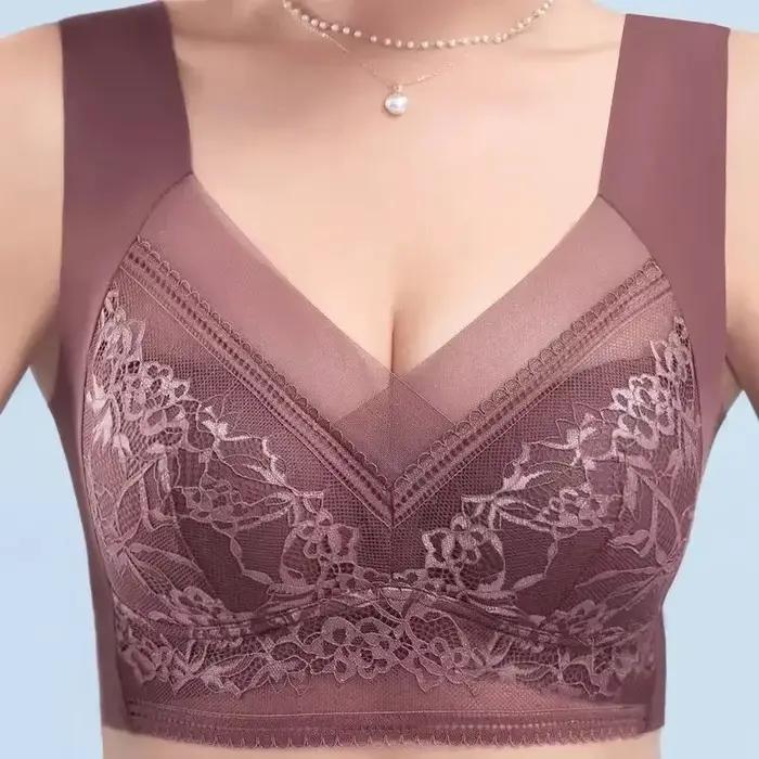 L-6L femmes grand soutien-gorge Push Up glace soie sans couture supérieur Bralette dentelle sans fil été soutiens-gorge haut Lingerie sous-vêtements Brasieres Mujeres