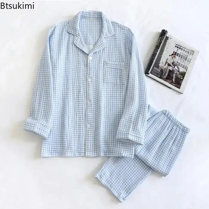 Ensembles de pyjamas en crêpe 100% coton pour couples