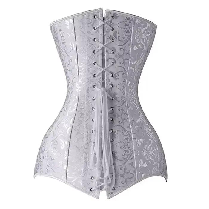 Gothique Femme Corset Long torse vêtements Sexy Jacquard acier désossé Bustier 6XL grande taille Korsett femmes Steampunk Gorset