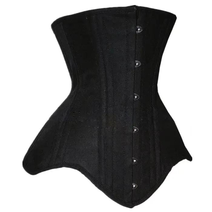 Femmes sous le buste haut Corset os en acier minceur gothique Bustier hauts taille formateur Cincher ceintures noir