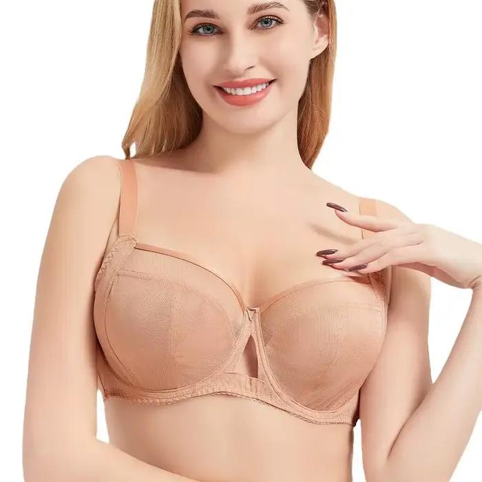 Soutien-gorge minimiseur grande taille, bonnet D-I, couverture complète, Support Anti-affaissement, soutien-gorge sans fil pour gros buste, maille transparente pour femmes jusqu'à 100kg