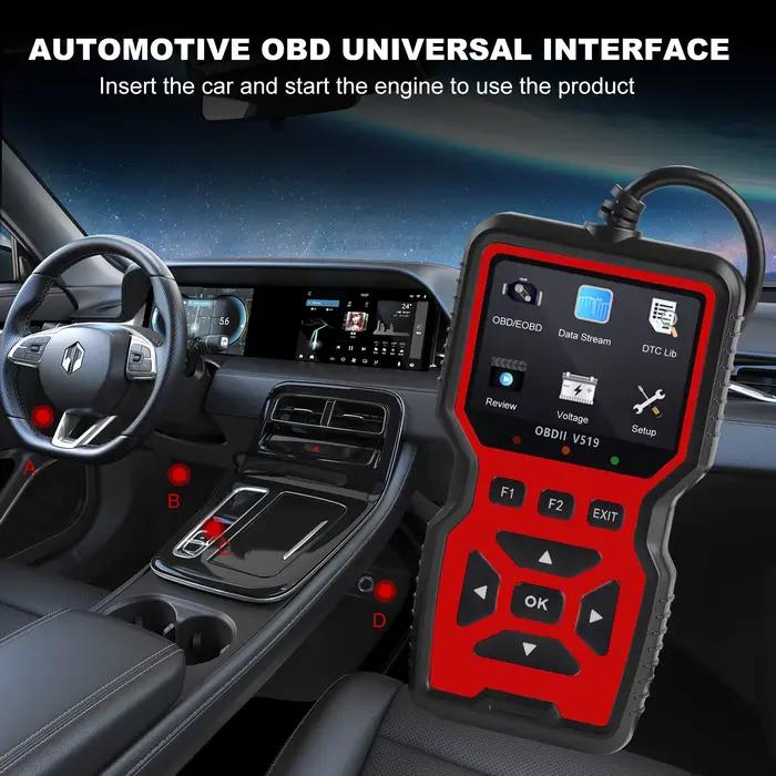 Scanner OBD2 professionnel V519 - Outil de diagnostic automobile alimenté par USB avec flux de données en temps réel, tests OBD II complets (I/M Ready, Bod2/Eobd), efface les voyants de panne du moteu