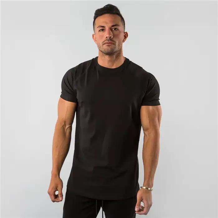 Fitness T-Shirt hommes musculation à manches courtes Sport course T-shirt hommes vêtements de Sport chemises d'entraînement hommes hommes gymnase été hauts T-Shirt