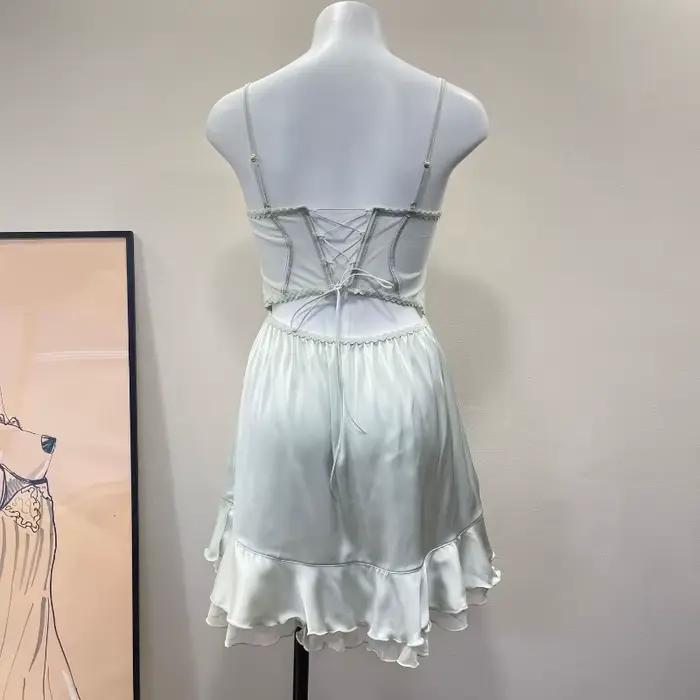 Français Lolita fille vêtements de nuit glace soie Sexy chemise