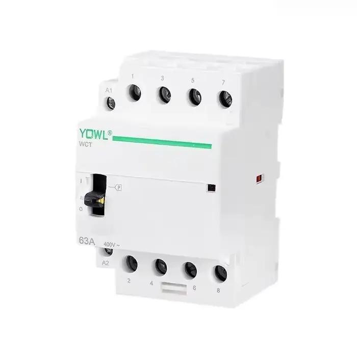 Contacteur AC CDCH8S Triphasé 16A 20A 25A 32A 40A 63A 2P 4P Manuel 220V 110V 24V avec Bouton de Commande à Levier NCH8 CJX2