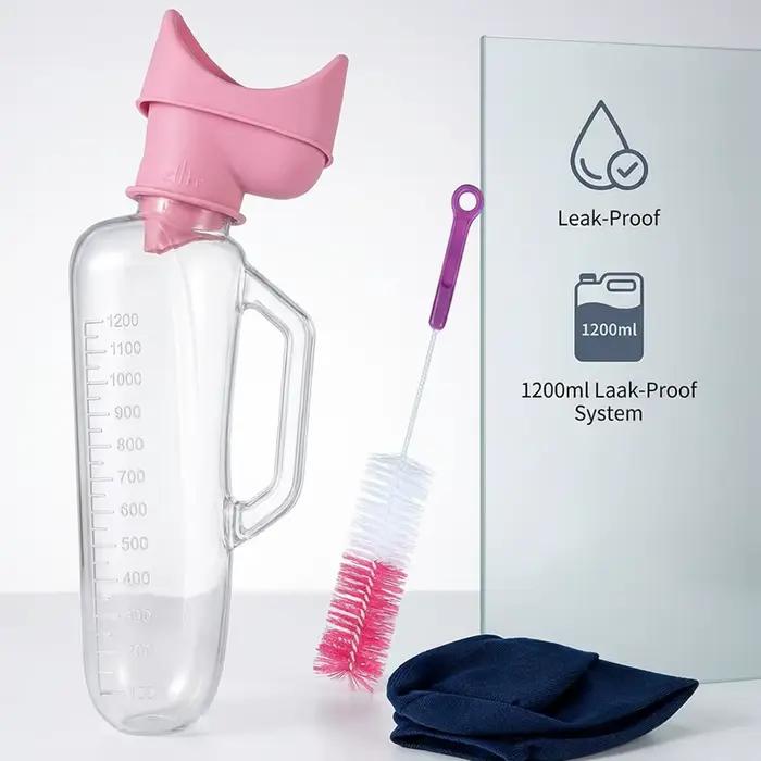Urinoir féminin 40 oz, bouteille anti-fuite avec poignée, idéal pour une utilisation au chevet et de nuit | Urinoir portable pour les voyages en voiture, la convalescence hospitalière, les soins a