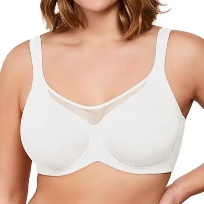 Soutien-gorge sans doublure pour femmes, grande taille, brillant, couvrant entièrement, sans traces, push-up, à armatures, liftant, confortable 70BCDE-105BCDEFGH