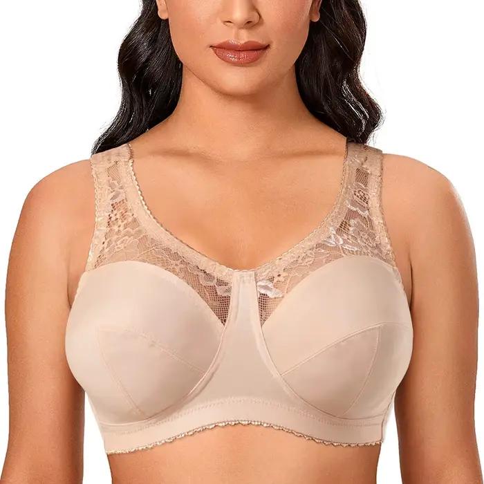 BCHRAYIUP Soutien-Gorge sans Armature Femme Dentelle Non rembourré Emboitant Grande Taille 90 95 100 105 110 115 120 125 130 135 140 A B C D E F G H