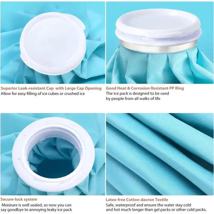 Paquets de sacs de glace pour les blessures Sacs de glace réutilisables Thérapie chaude et froide et soulagement de la douleur pour les blessures au genou et aux jambes Sac de glace étanche sans fuite