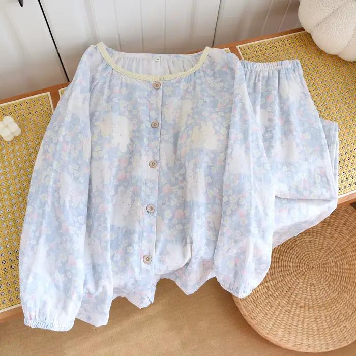 Pyjama en dentelle à fleurs pour femmes avec coussinets de poitrine