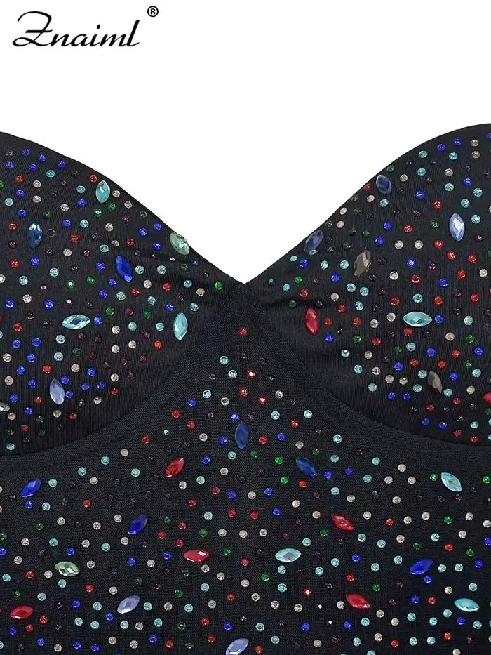 Znaiml-Salopette de Luxe en Maille Transparente pour Femme, Barboteuse et Combinaison Sexy, Coloris Diamants, ixd'Anniversaire, Boîte de Nuit, 1 Pièce