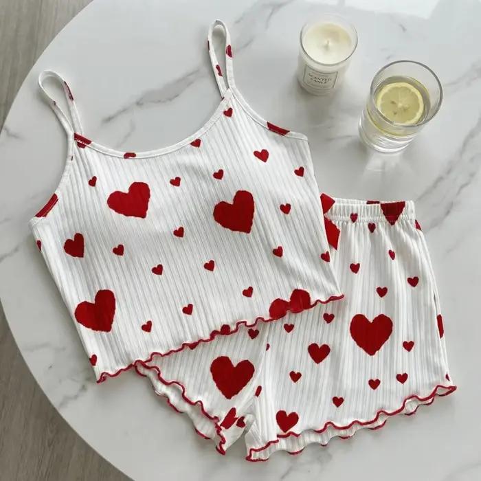 Ensemble de pyjama pour femme Fashion Love Heart