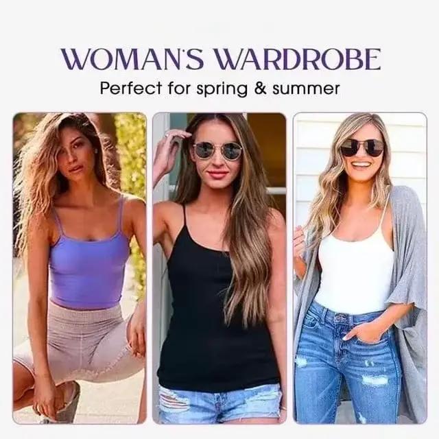 Camisole WOBDAEL rose avec soutien-gorge intégré pour femme, haut décontracté et confortable pour la maison et les sorties, disponible en plusieurs couleurs et tailles