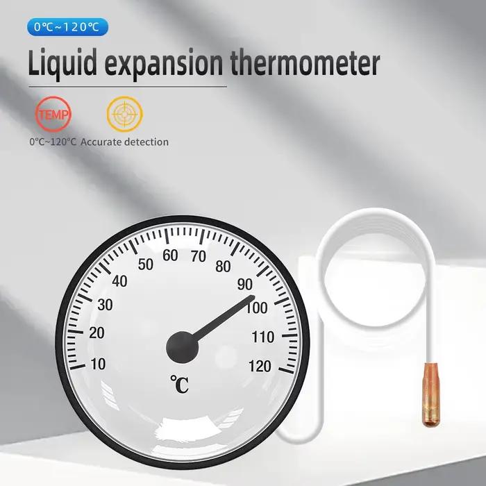 Thermomètre à cadran, jauge de température capillaire - 40 ℃ - 40 ℃ ou 0 ℃ - 120 ℃ Capteur d'eau et d'huile de 1,44 m