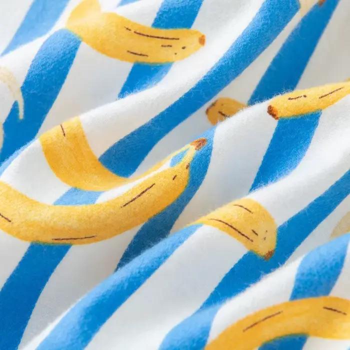 Rayé banane pyjama ensemble femmes mignon dessin animé fruits vêtements de nuit 100% coton à manches longues
