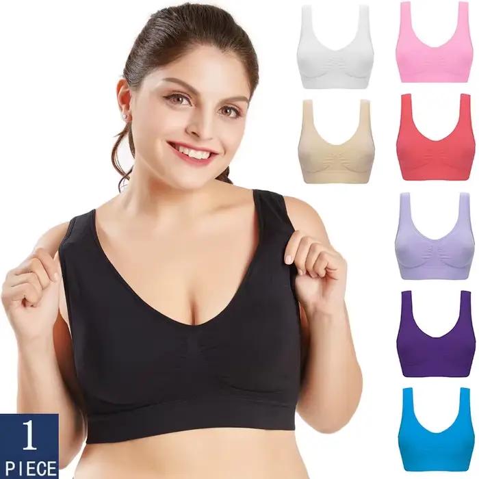 Queenral grande taille soutiens-gorge pour femmes sans couture soutien-gorge avec coussinets