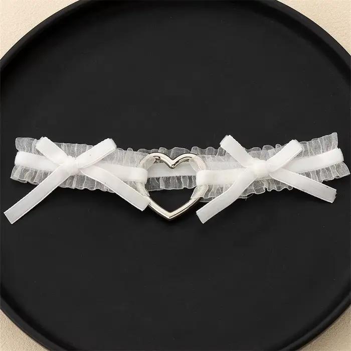Lolita – jarretelles en dentelle, ceinture de jambe, Punk, croix, cœur, nœud, anneau de jambe, cloche élastique, cuisses, ras du cou, chaîne, Lingerie pour femmes, harnais Cosplay