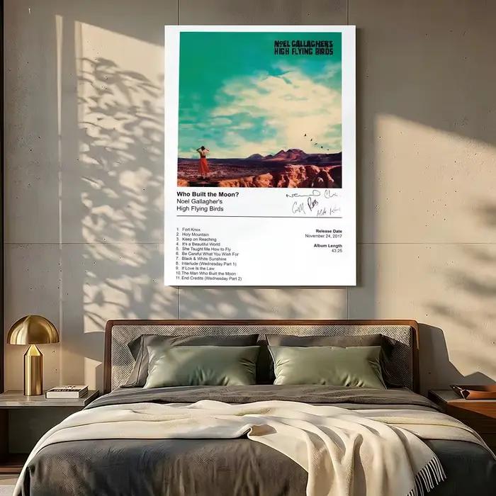 Couverture d'album O-Oasis, peinture de groupe, calligraphie, impression sur toile HD, affiche, art mural | Cadre optionnel | Décoration moderne pour couloir