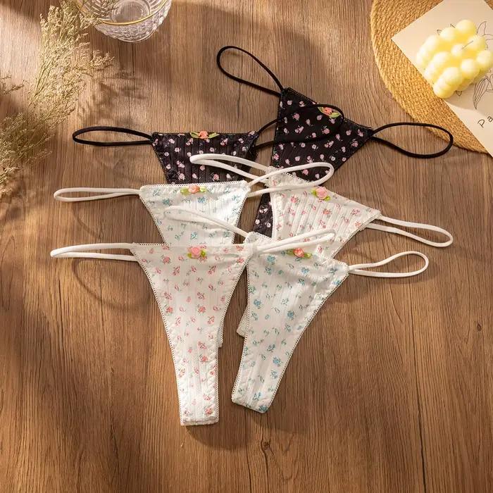Culotte femme sous-vêtements respirants fleurs douces Lingerie Sexy mignon