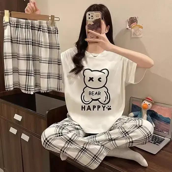 Pyjama trois pièces à manches courtes pour femmes