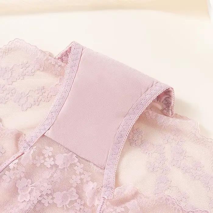 Culotte Sexy en Dentelle Brodée de Fleurs pour Femme