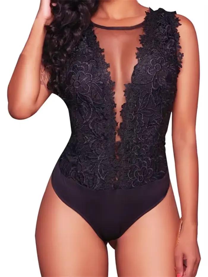 Combinaison en dentelle florale vintage pour femme