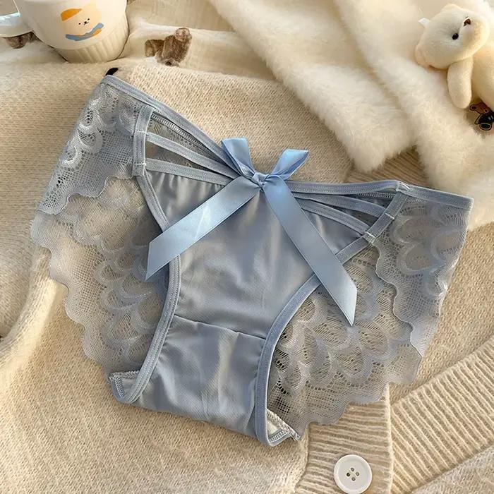 Culotte femme culotte dentelle femme gousset en coton taille mi-basse sous-vêtements triangulaires respirants Design pur sexy avec taille en dentelle