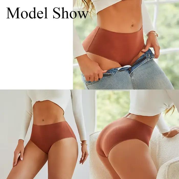 FINETOO 3 pièces culottes en coton femmes taille haute slips sous-vêtements sans couture caleçons respirants couleur unie culotte S-2XL intimes