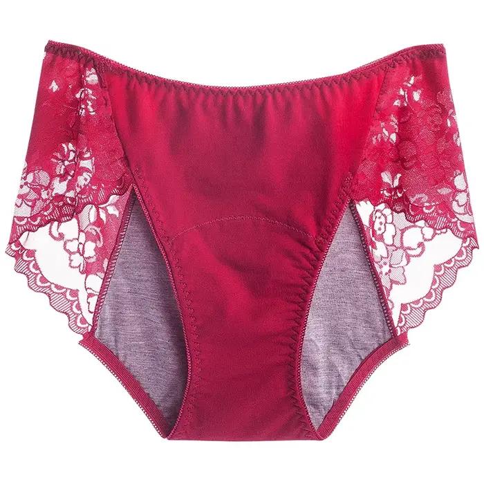 1 pièces dame très abondante culotte menstruelle grande taille respirant femmes dentelle brève femme