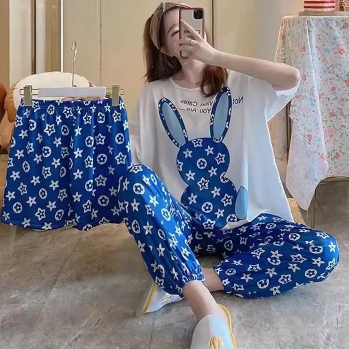 Pyjama trois pièces à manches courtes pour femmes