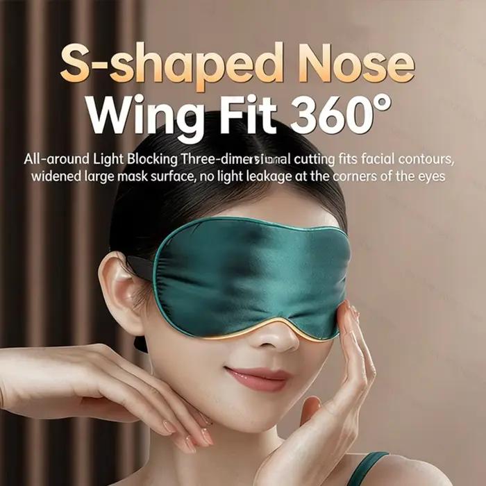 Masque pour les yeux de sommeil en soie de mûrier, chaud et frais, double usage, réglable, blocage de la lumière de voyage, couverture respirante pour les yeux, bandeau pour les yeux
