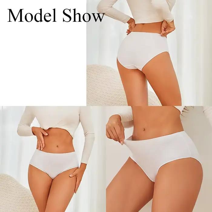 FINETOO 3 pièces culottes en coton femmes taille haute slips sous-vêtements sans couture caleçons respirants couleur unie culotte S-2XL intimes