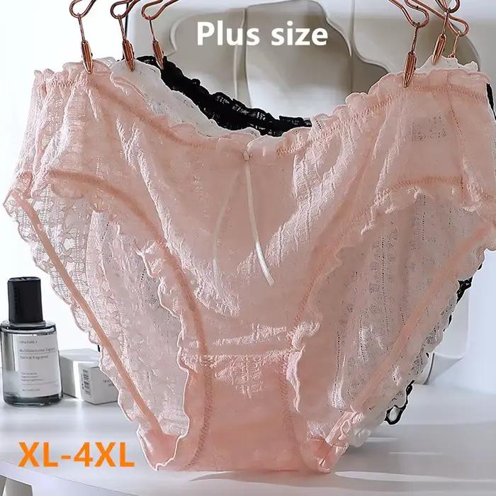 Lingerie Sexy femmes sous-vêtements dentelle ropa interor para mujeres mignon Simple grande taille slips fille culottes