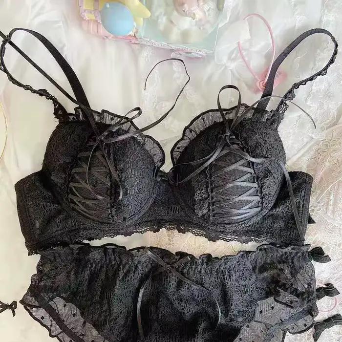 Lolita – ensemble de soutien-gorge rembourré en dentelle pour filles